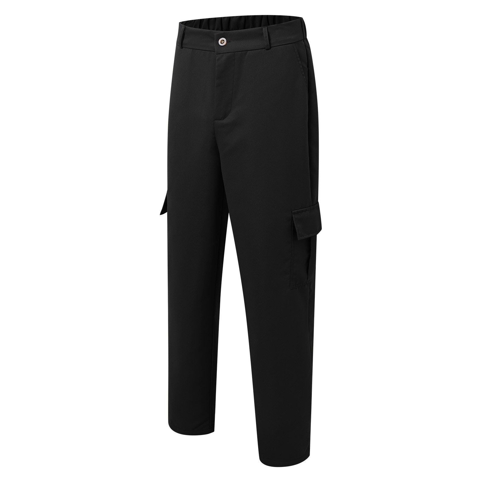 thumbnail image 4 of Pantalones cargo para hombre, corte regular elástico, pierna ancha, bolsillos laterales, poliéster, para todas las estaciones, senderismo y uso al aire libre, tallas S-XXL, 4 of 5